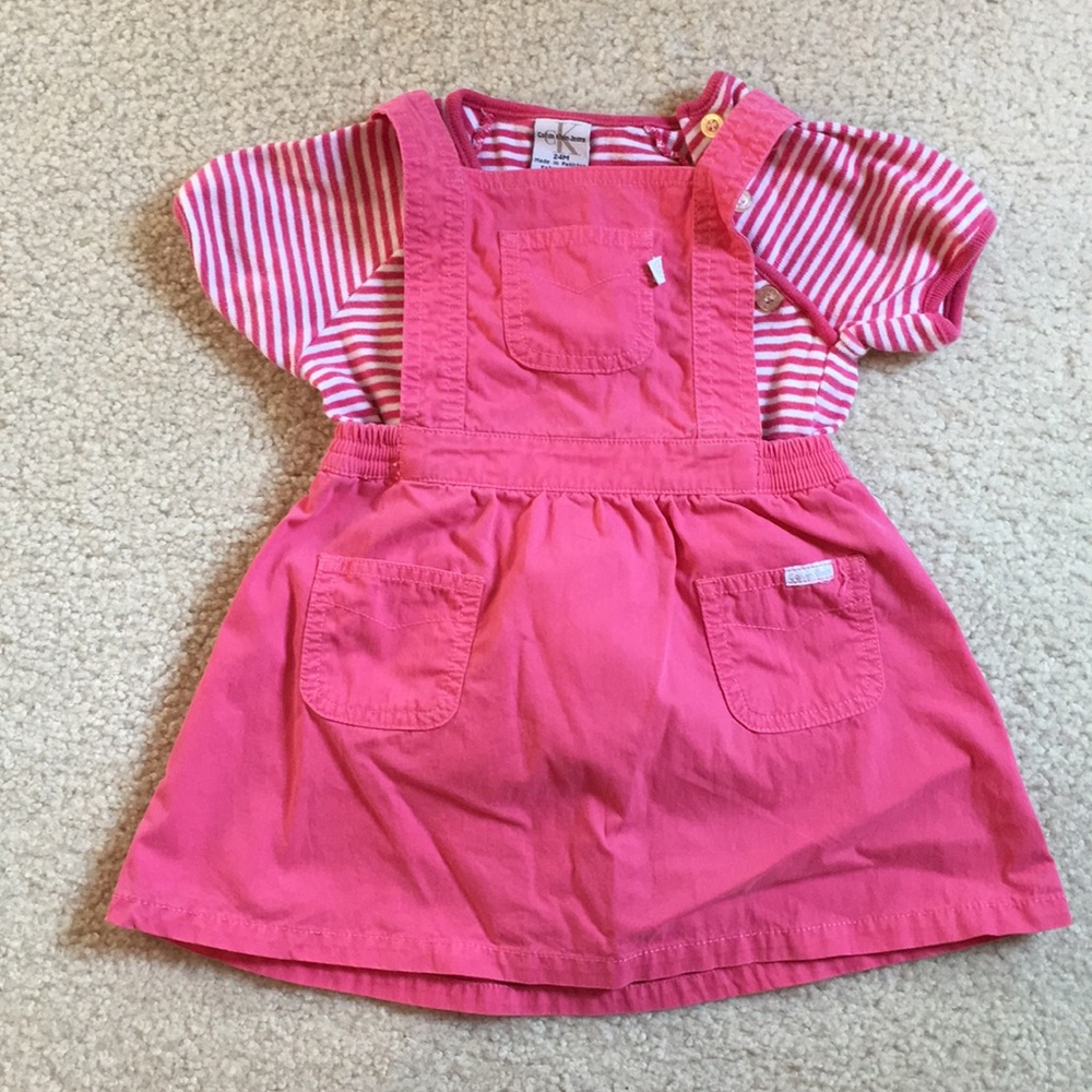 EUC Calvin Klein overall dress with shirt